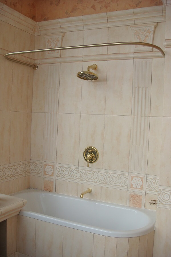 Карниз для ванной комнаты п-образный 90x70x90 золото